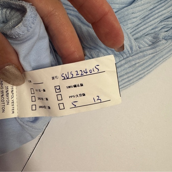 Souvenir Light Blue Draped Bodysuit - Picture 8 of 8